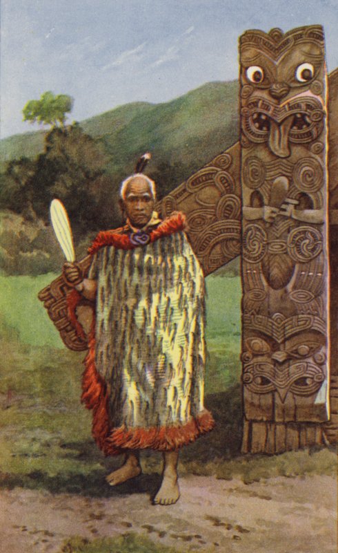 maorský náčelník (barva litho) od J. Macfarlane