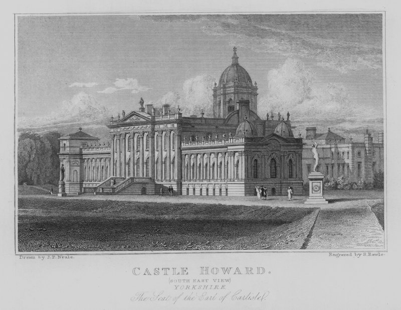 Castle Howard, South East View, Yorkshire, Sídlo hraběte z Carlisle (rytina) od John Preston Neale