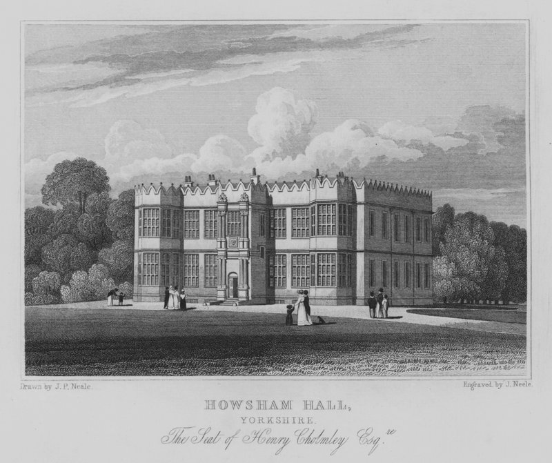 Howsham Hall, Yorkshire, Sídlo Henryho Cholmleyho, Esquire (rytina) od John Preston Neale