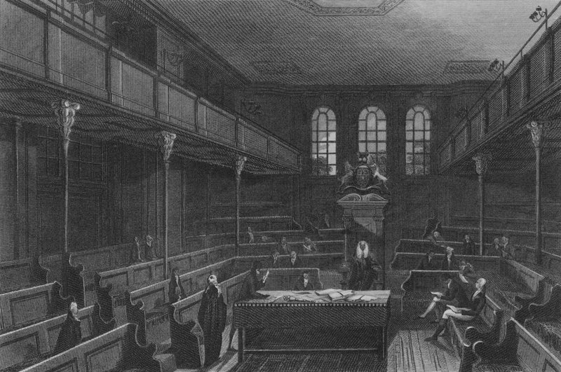 Interiér Dolní sněmovny (rytina) od John Preston Neale