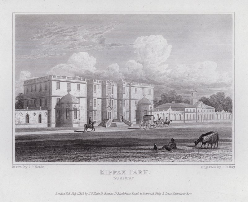 Kippax Park, Yorkshire (rytina) od John Preston Neale