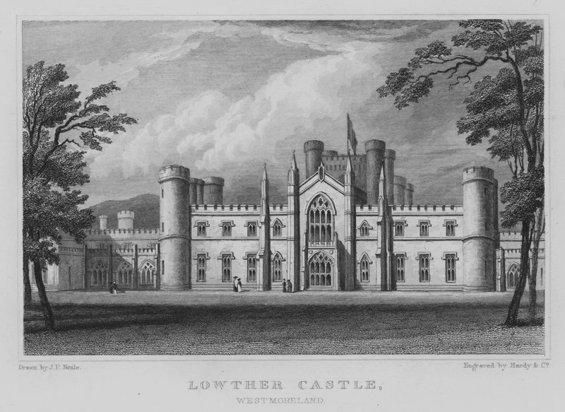 Lowther Castle, Westmoreland (rytina) od John Preston Neale