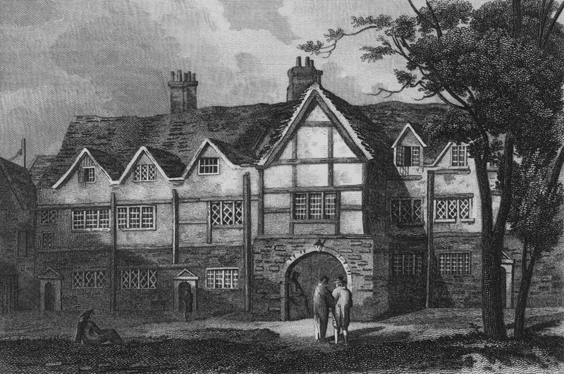 Stará veranda, Charter House (rytina) od John Preston Neale