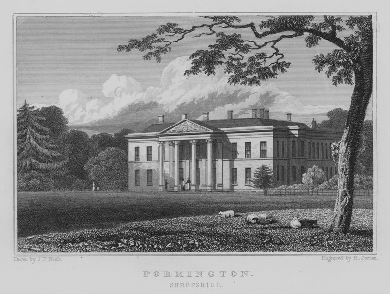Porkington, Shropshire (rytina) od John Preston Neale