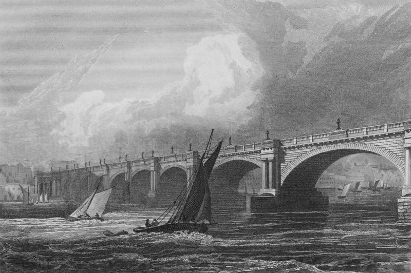 Strand Bridge, Londýn (rytina) od John Preston Neale