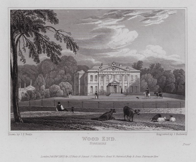 Wood End, Yorkshire (rytina) od John Preston Neale