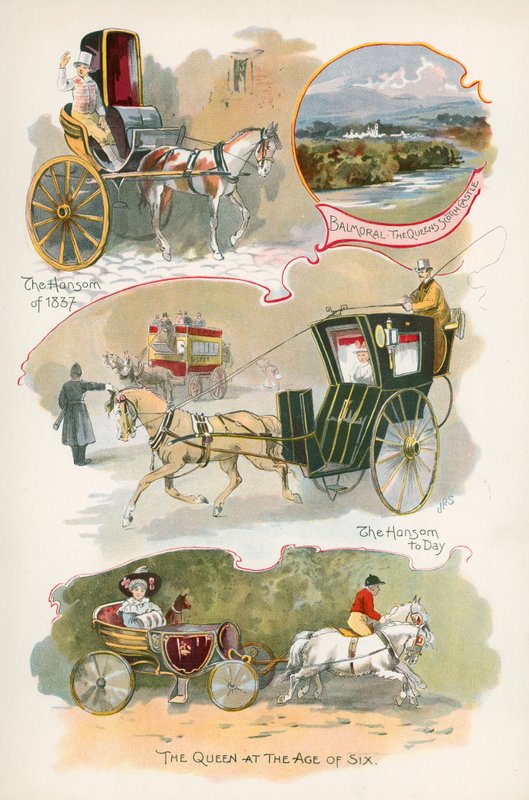 Hansom z roku 1837 a Hansom dnes od J. R. Sinclair