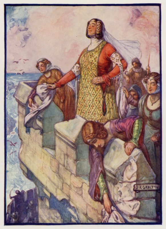 Černá Agnes, hraběnka z Dunbar a March, při obléhání hradu Dunbar Angličany, 1338 od J. R. Skelton