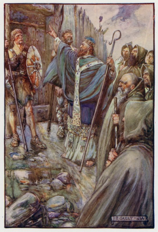 Svatý Columba udělal znamení kříže a velké brány se otevřely dokořán od J. R. Skelton