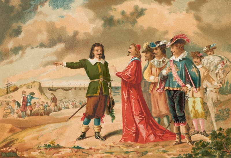 Gerard Desargues a kardinál Richelieu v La Rochelle od J. Ventura