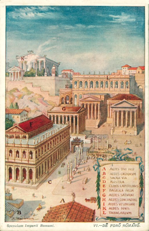Forum Romanum, starověký Řím (barva litho) od J. Williamson