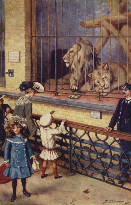 Ve Lvím domě v londýnské zoo od J. Williamson