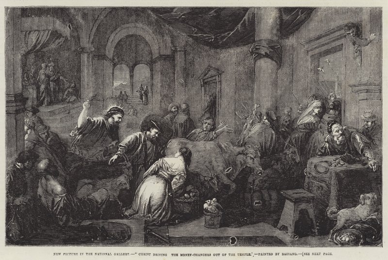 Kristus vyhání směnárníky z chrámu od Jacopo Bassano