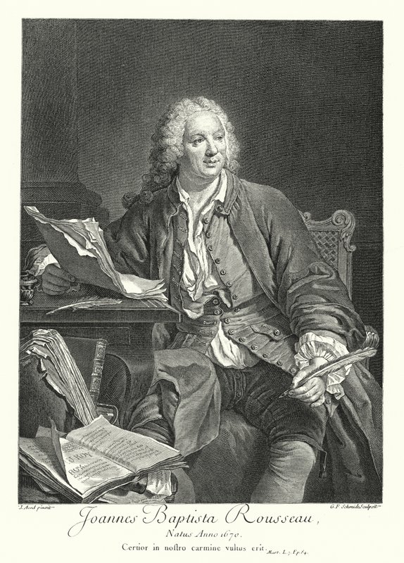 Jean-Baptiste Rousseau, francouzský básník a dramatik (rytina) od Jacques Andre Joseph Camelot (after) Aved