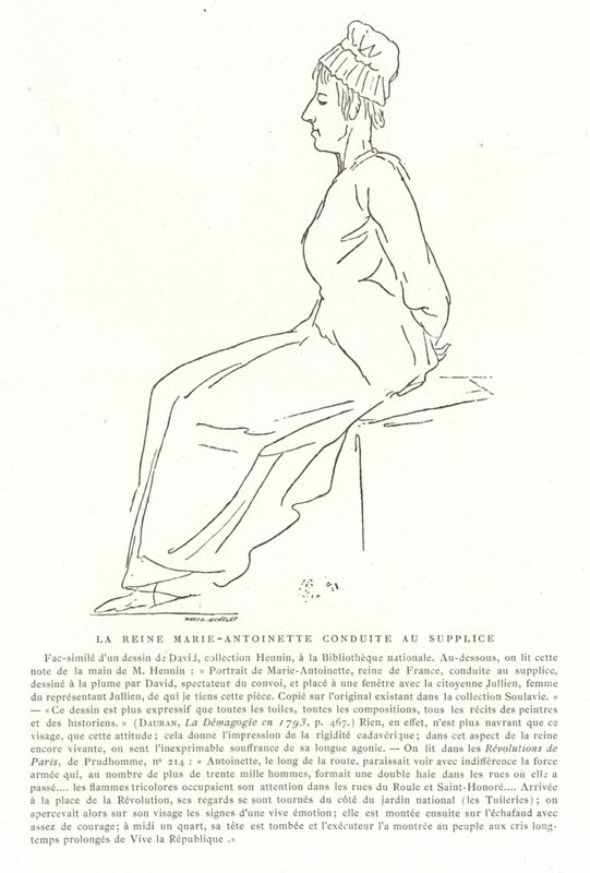 Marie Antoinetta na cestě k popravě, 16. října 1793 od Jacques Louis David