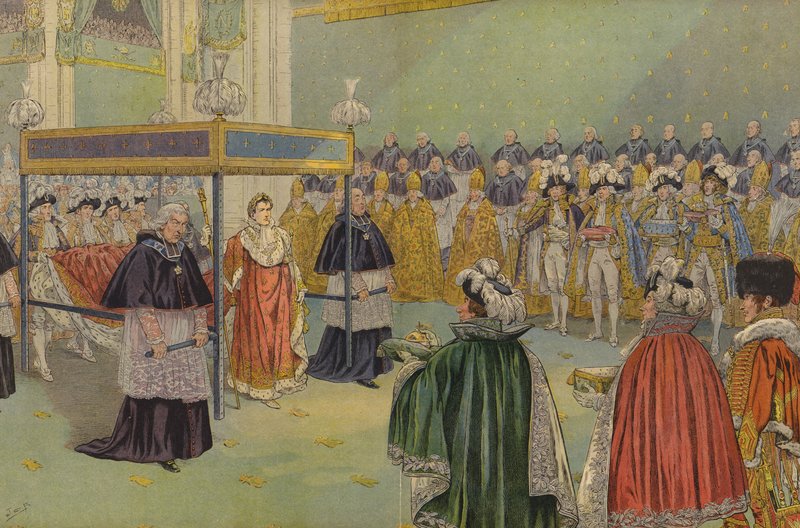 Dary předané Napoleonu Bonapartovi při jeho korunovaci v Paříži od Jacques Marie Gaston Onfray de Breville (Job)