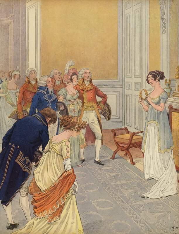 Josephine vítá hosty v paláci Tuileries od Jacques Marie Gaston Onfray de Breville (Job)