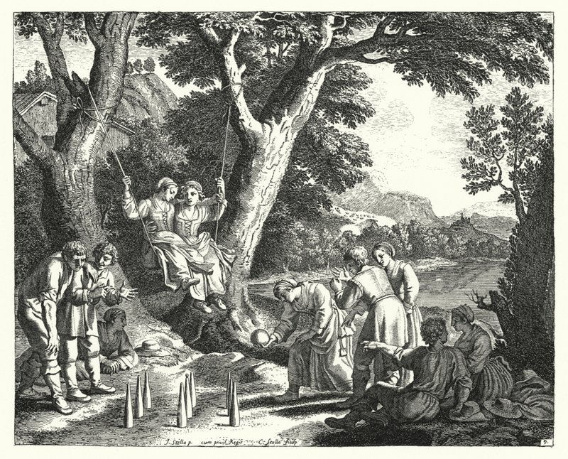 Sedláci odpočívající (rytina) od Jacques Stella