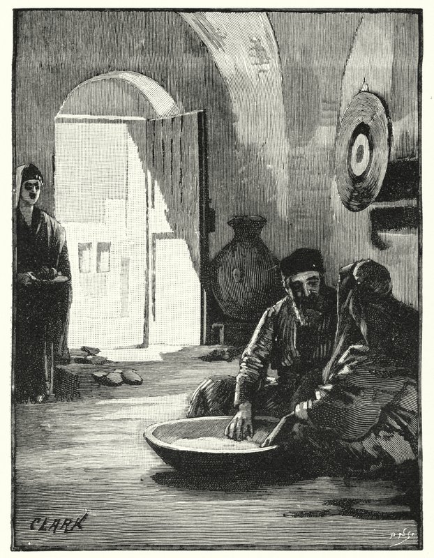 Jíst ze společného jídla, východní zvyk (litho) od James (after) Clark