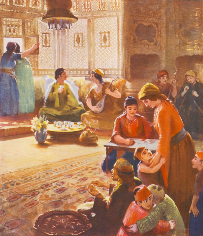 Svatá země: Městský harém (barevná litografie) od James (after) Clark