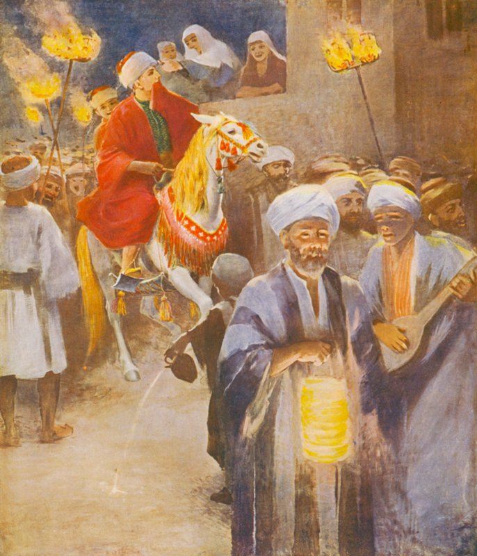 Svatá země: "Hle, ženich přichází" (barevná litografie) od James (after) Clark