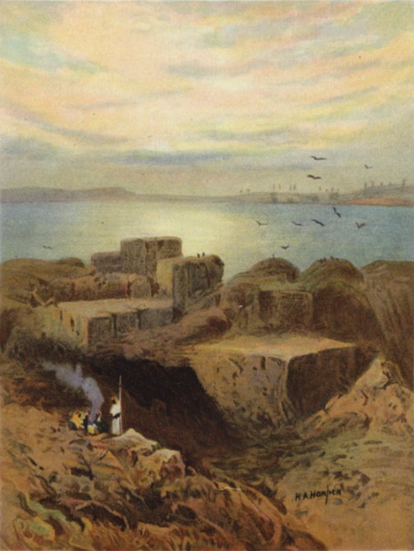 Ruiny Babylonu a visuté zahrady (barva litho) od James (after) Clark