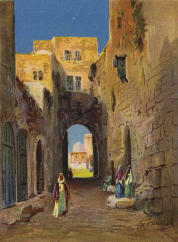 Ulice vedoucí do oblasti chrámu (barva litho) od James (after) Clark