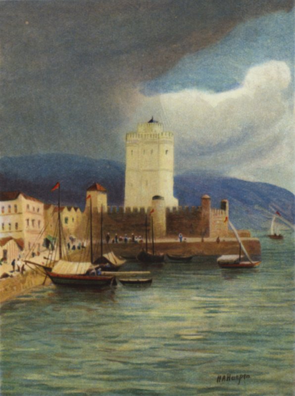 Thessalonica, nyní nazývaná Salonica (barevná litho) od James (after) Clark