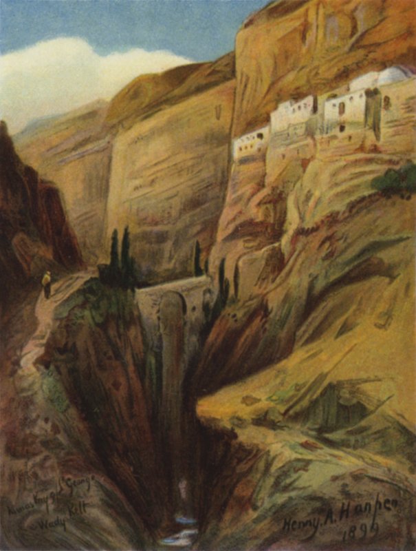 Wady Kelt; nebo, Brook Cherith (barevné lito) od James (after) Clark
