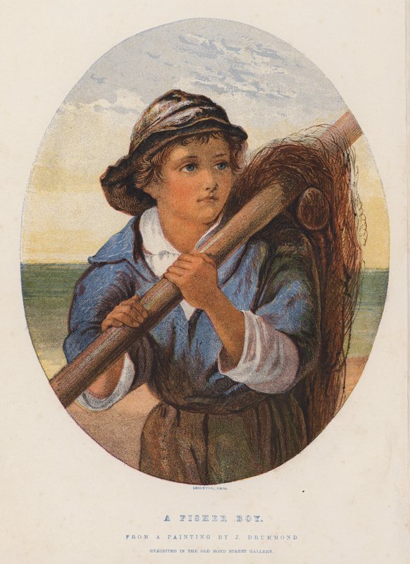 Chlapec Fisher (barevná litografie) od James (after) Drummond