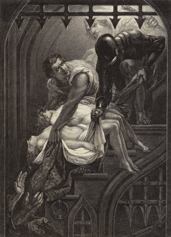 Pohřeb princů ve věži (rytina) od James (after) Northcote