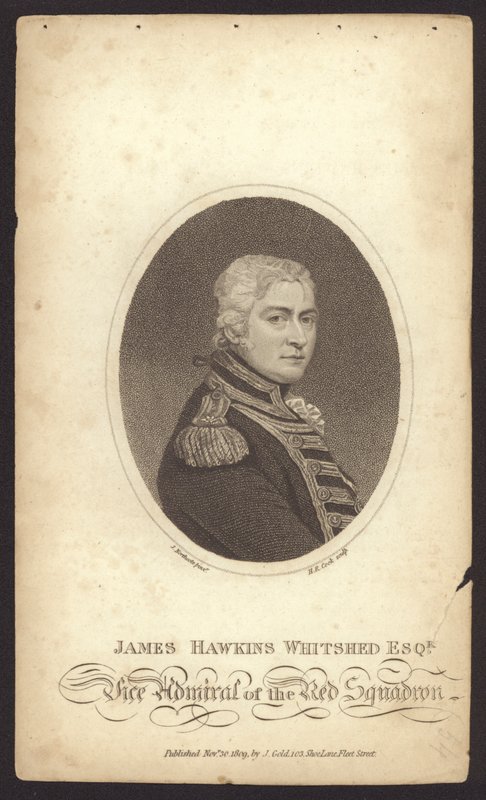 James Hawkins-Whitshed, britský admirál (rytina) od James (after) Northcote