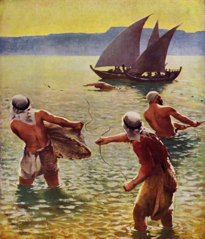 Rybaření v Galilejském jezeře od James Clark