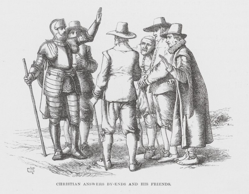 Křesťan odpovídá By-Ends a jeho přátelé (rytina) od James Dawson Watson