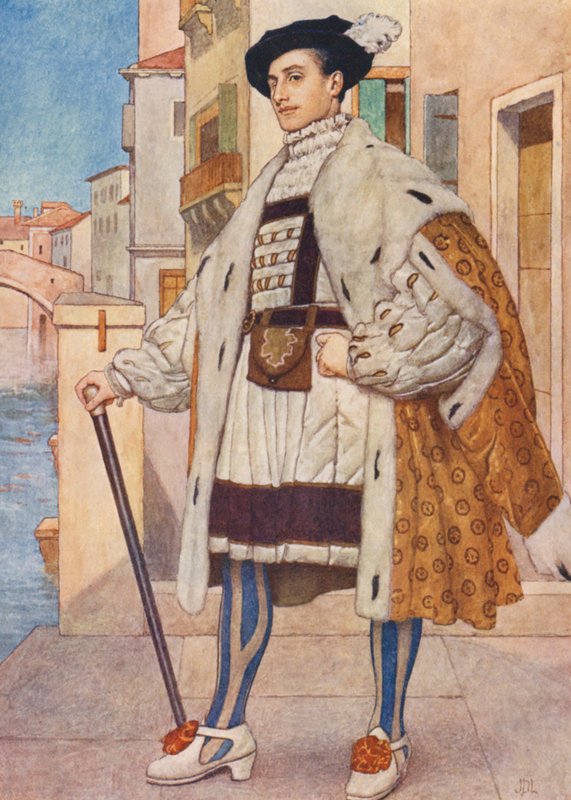 Shakespearův Kupec benátský: (barevná litografie) od James Dromgole Linton