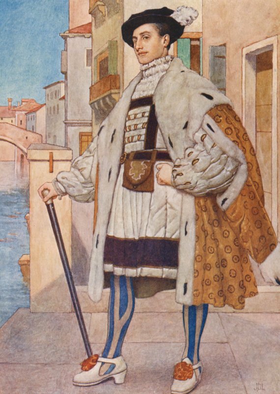 Shakespearův Kupec benátský: (barevná litografie) od James Dromgole Linton