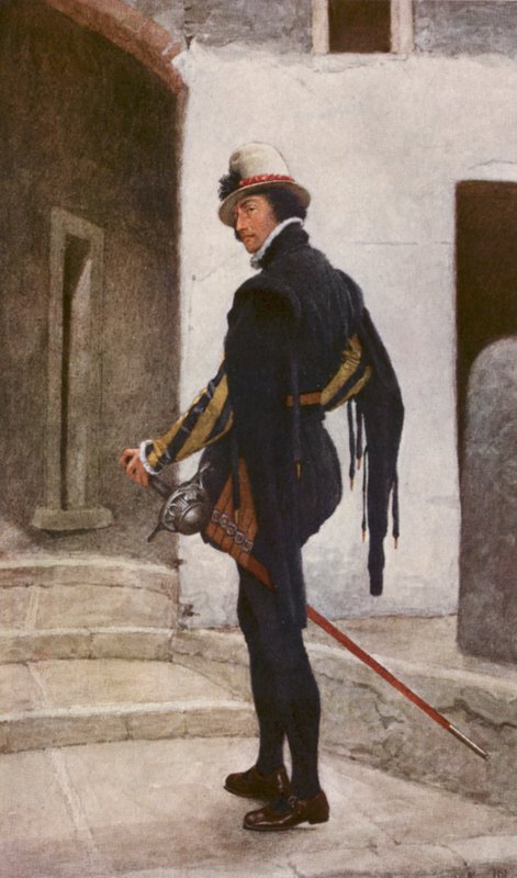 Shakespearův Kupec benátský: Princ Arragonský (barevná litografie) od James Dromgole Linton