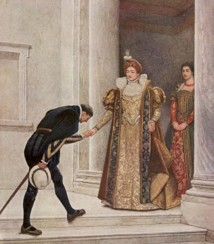 Shakespearův Kupec benátský: (barevná litografie). od James Dromgole Linton