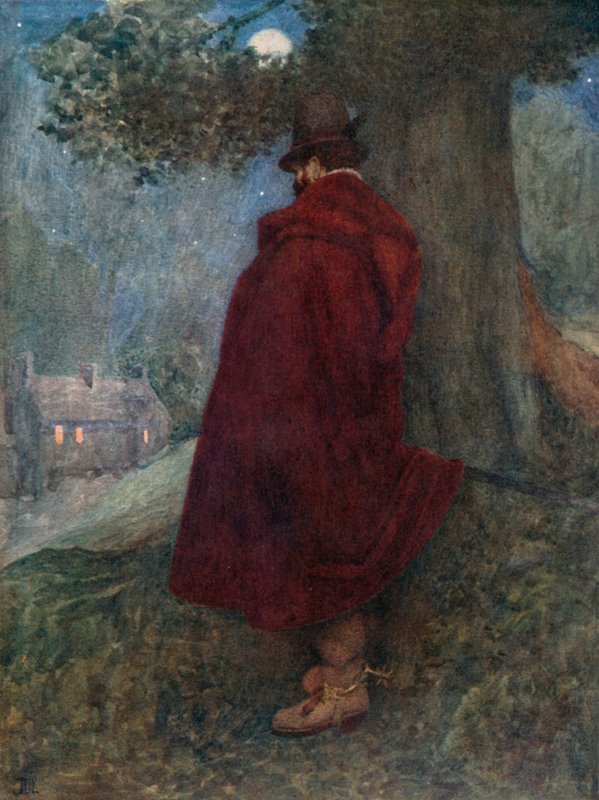 Hrabě z Bothwellu v noci sleduje osamělý dům s názvem Kirk-o-Field od James Dromgole Linton