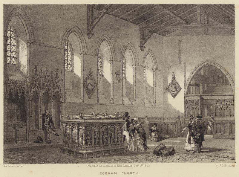 Cobham Church (rytina) od James Duffield Harding