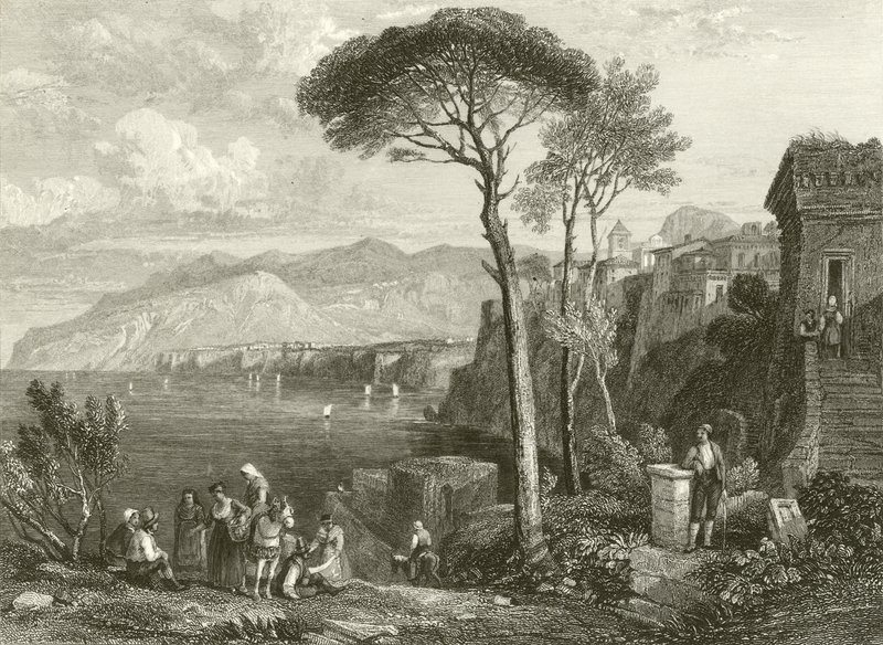 Rovina a záliv Sorrento, Itálie od James Duffield Harding