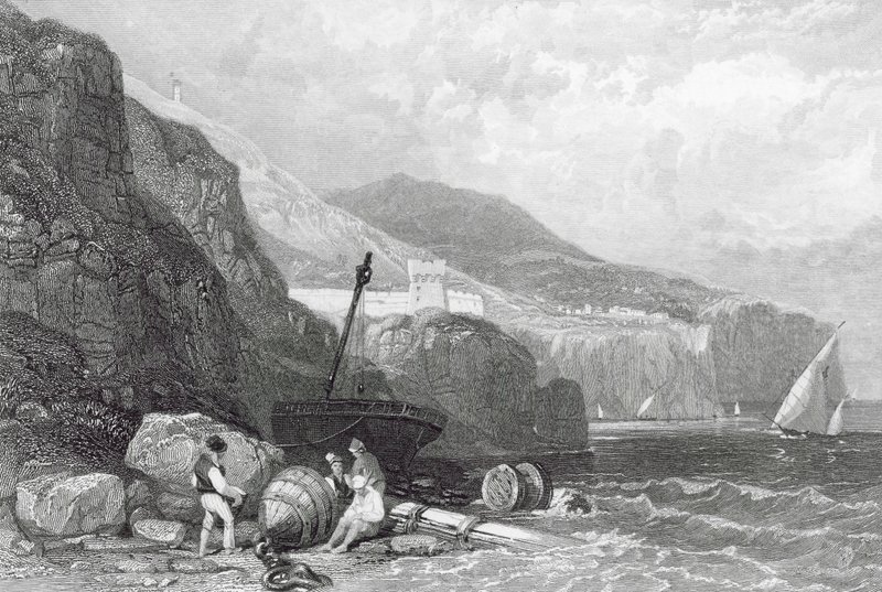 Vico, Neapolský záliv, Itálie (rytina) od James Duffield Harding