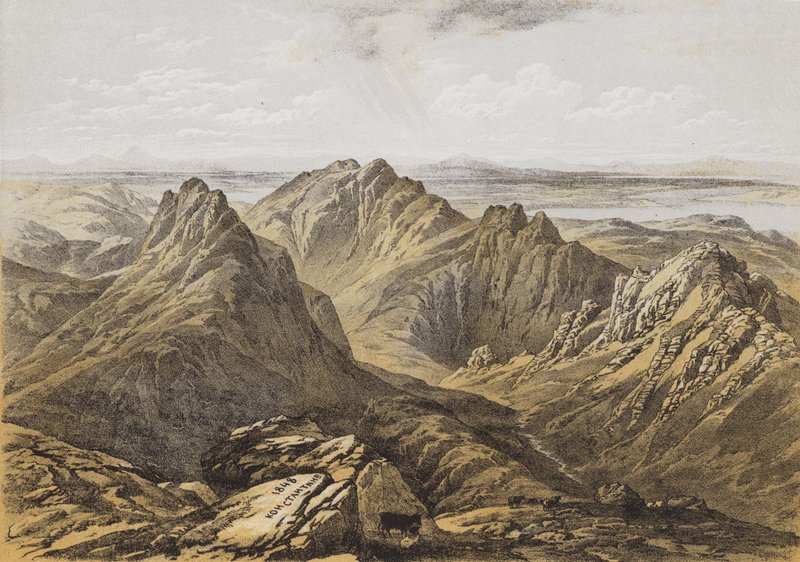 Pohled z vrcholku Goatfell, ostrov Arran (chromolitho) od James Duffield Harding