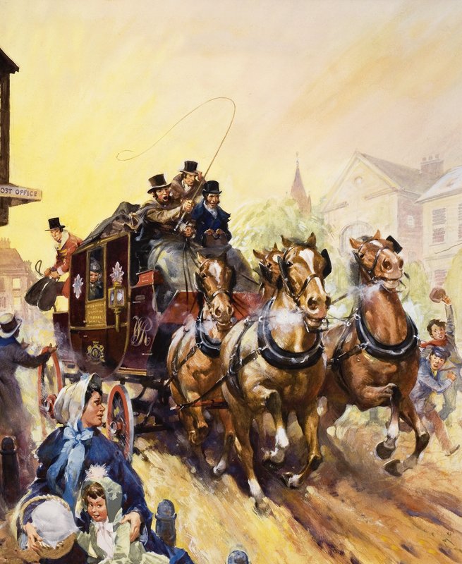 Doručování pošty a cestujících autobusem od James Edwin McConnell