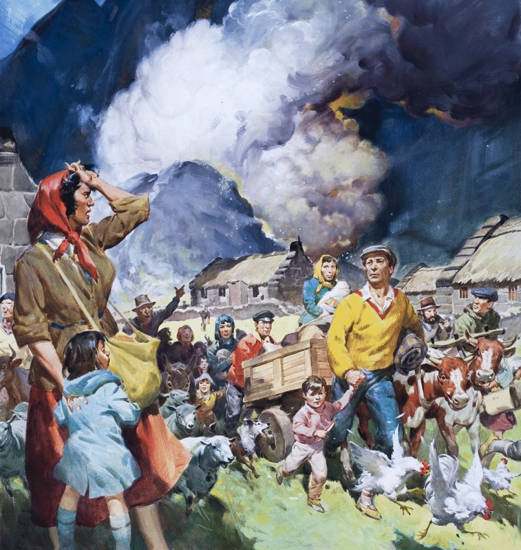 Rodiny opouštějící přírodní katastrofu od James Edwin McConnell