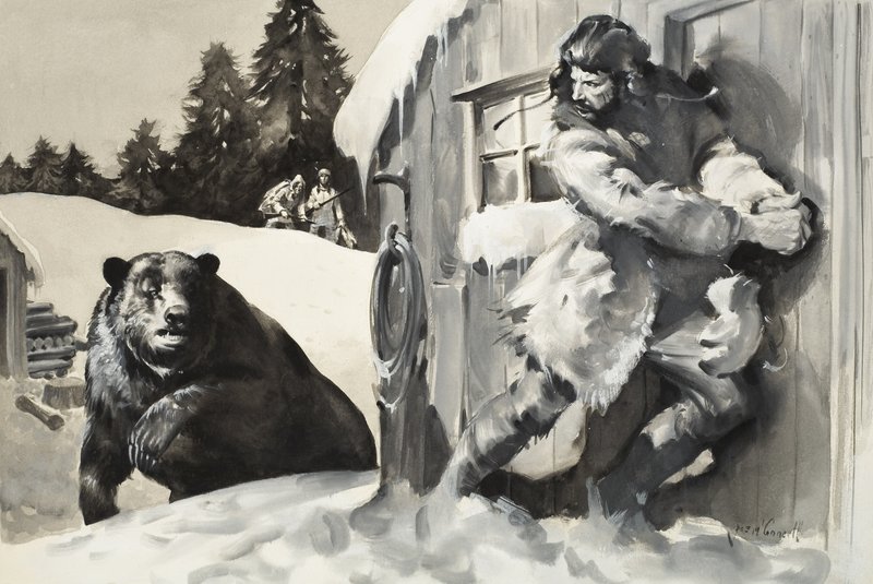 Medvěd grizzly (kvaš na papíře) od James Edwin McConnell