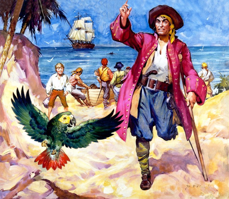 Dlouhý John Silver a jeho papoušek od James Edwin McConnell