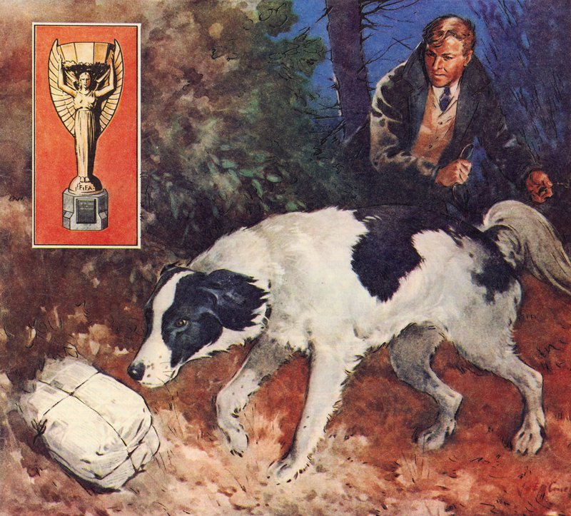 Pickles, pes ze Světového poháru (barevná litografie) od James Edwin McConnell