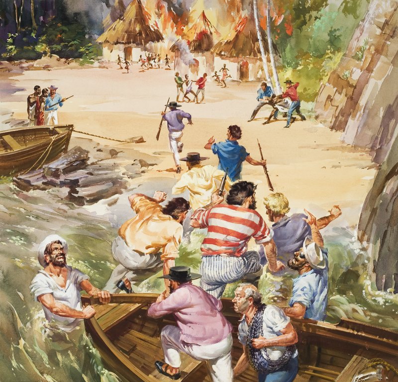 Obchod s otroky (kvaš na papíře) od James Edwin McConnell