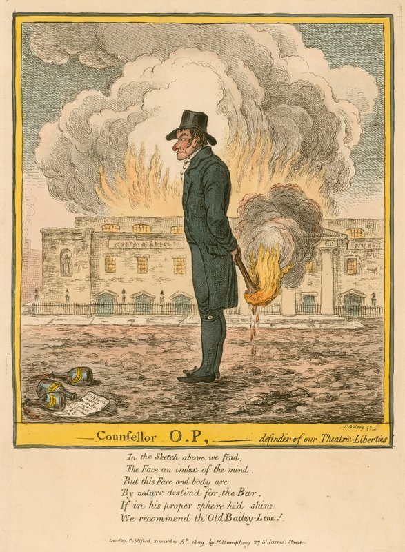 Poradce O.P. - obránce našich divadelních svobod od James Gillray